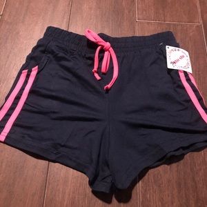 Girls size 10/12 blue pink stripe athletic shorts